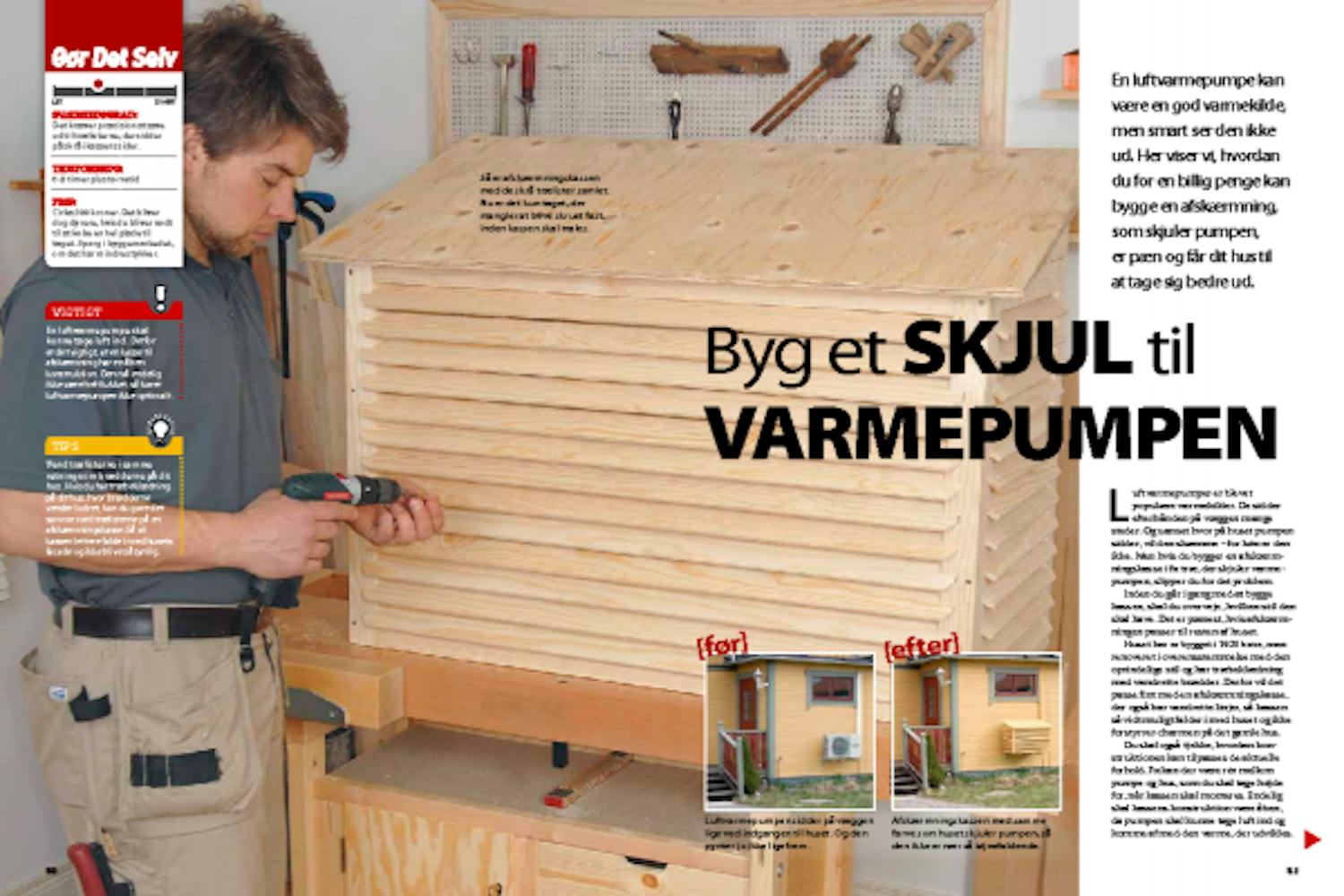 Byg selv en skjuler til varmepumpe Byg selv en varmepumpeskjuler